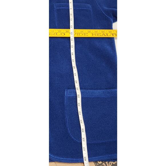 Jones New York Sportswear‎ Button-up Blue Soft Fleece Cardigan Overcoat Medium - Picture 2 of 5